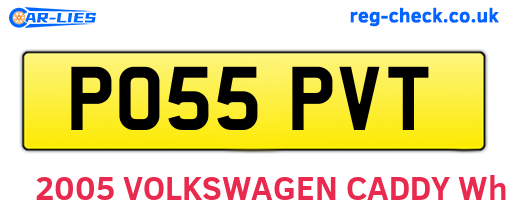 PO55PVT are the vehicle registration plates.