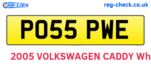 PO55PWE are the vehicle registration plates.