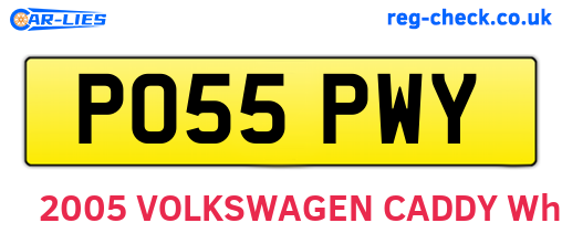 PO55PWY are the vehicle registration plates.