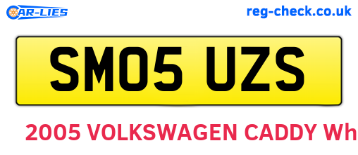 SM05UZS are the vehicle registration plates.