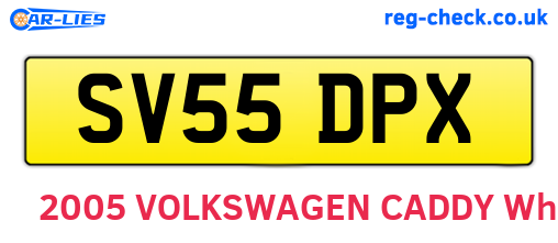SV55DPX are the vehicle registration plates.