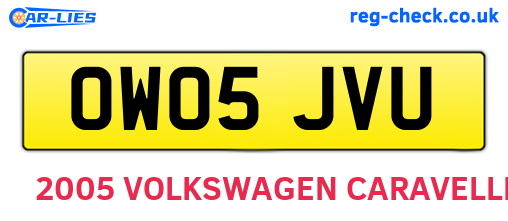 OW05JVU are the vehicle registration plates.