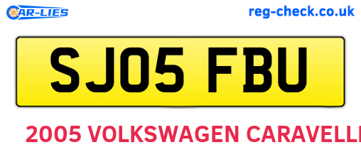 SJ05FBU are the vehicle registration plates.