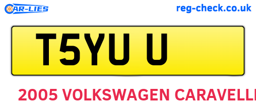 T5YUU are the vehicle registration plates.
