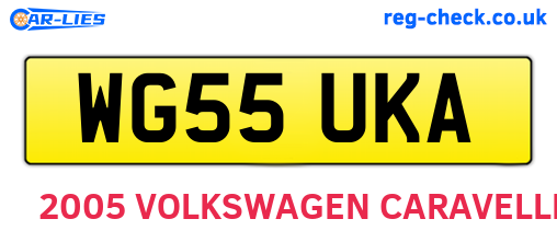 WG55UKA are the vehicle registration plates.