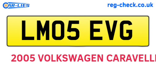 LM05EVG are the vehicle registration plates.