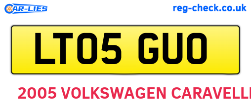 LT05GUO are the vehicle registration plates.