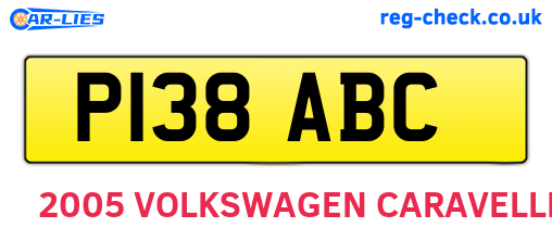 P138ABC are the vehicle registration plates.