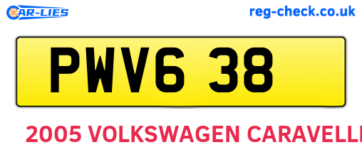 PWV638 are the vehicle registration plates.