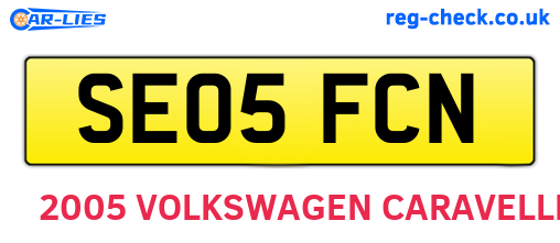 SE05FCN are the vehicle registration plates.