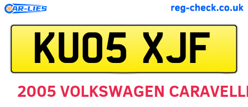 KU05XJF are the vehicle registration plates.