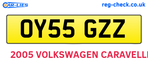 OY55GZZ are the vehicle registration plates.
