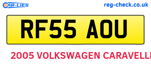RF55AOU are the vehicle registration plates.