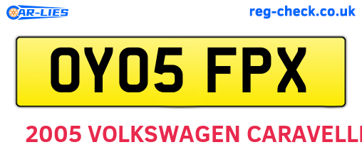 OY05FPX are the vehicle registration plates.