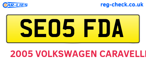 SE05FDA are the vehicle registration plates.
