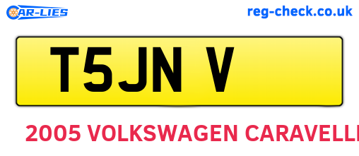 T5JNV are the vehicle registration plates.