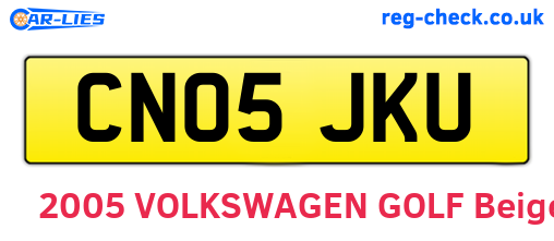 CN05JKU are the vehicle registration plates.
