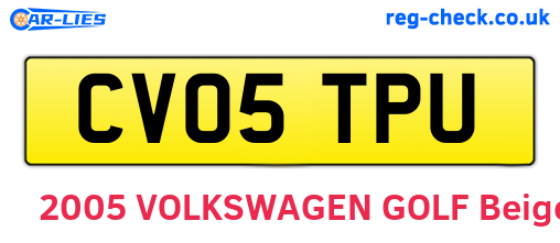 CV05TPU are the vehicle registration plates.