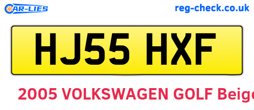 HJ55HXF are the vehicle registration plates.