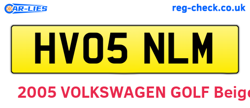 HV05NLM are the vehicle registration plates.