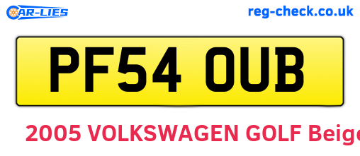PF54OUB are the vehicle registration plates.