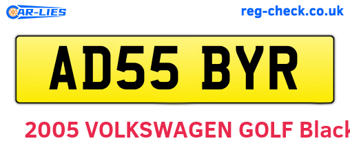 AD55BYR are the vehicle registration plates.