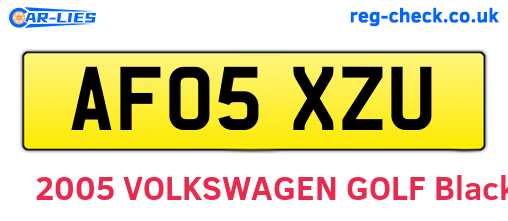 AF05XZU are the vehicle registration plates.
