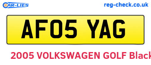 AF05YAG are the vehicle registration plates.