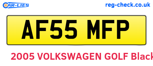 AF55MFP are the vehicle registration plates.