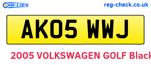 AK05WWJ are the vehicle registration plates.