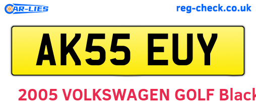 AK55EUY are the vehicle registration plates.