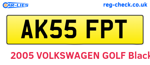 AK55FPT are the vehicle registration plates.