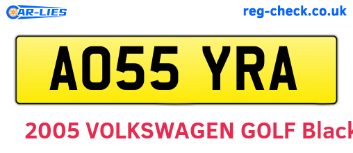 AO55YRA are the vehicle registration plates.