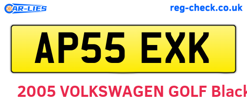 AP55EXK are the vehicle registration plates.