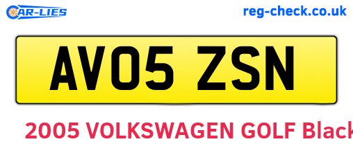 AV05ZSN are the vehicle registration plates.