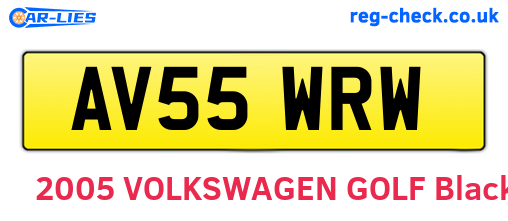 AV55WRW are the vehicle registration plates.