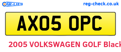 AX05OPC are the vehicle registration plates.