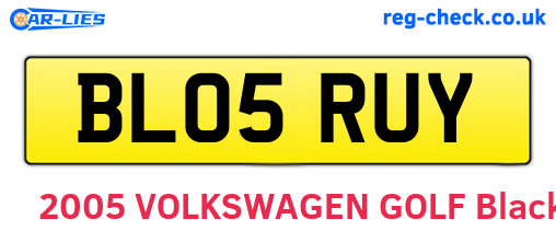 BL05RUY are the vehicle registration plates.