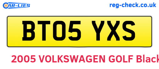 BT05YXS are the vehicle registration plates.