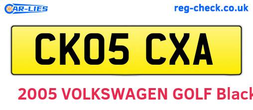 CK05CXA are the vehicle registration plates.