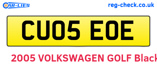 CU05EOE are the vehicle registration plates.