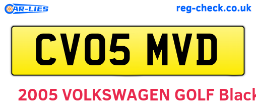 CV05MVD are the vehicle registration plates.