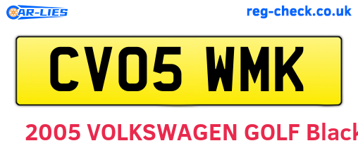 CV05WMK are the vehicle registration plates.