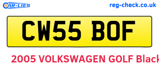 CW55BOF are the vehicle registration plates.