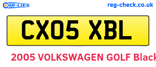 CX05XBL are the vehicle registration plates.