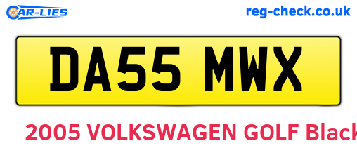 DA55MWX are the vehicle registration plates.