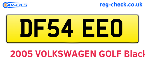 DF54EEO are the vehicle registration plates.