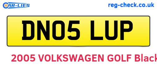 DN05LUP are the vehicle registration plates.