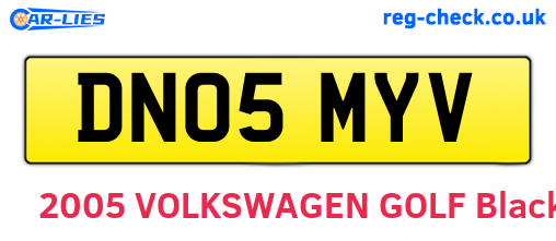 DN05MYV are the vehicle registration plates.