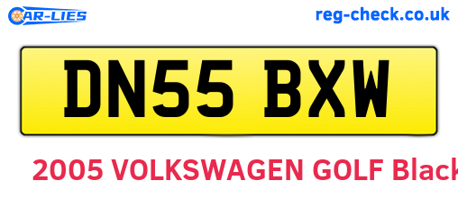 DN55BXW are the vehicle registration plates.